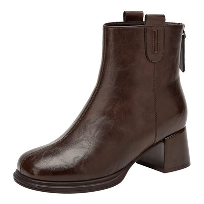 达芙妮棕色时尚马丁靴