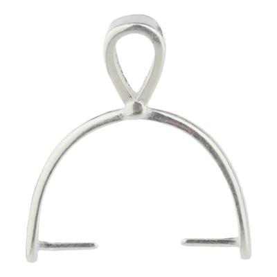 庭祥s925纯银水晶珠托左右孔扣子