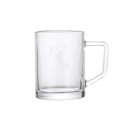 百家姓加厚玻璃杯定制办公耐热家用茶水杯茶楼喝水刻字杯子-310ml