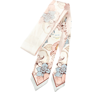 知雾原创粉色包包丝巾小长条女窄飘带发带高级感绑包丝带腰带领巾