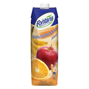 塞浦路斯进口fontana芳塔娜香蕉橙子苹果汁1L维c混合果味果汁饮料