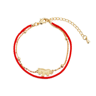 中国国家博物玉马红绳手链