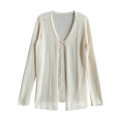 V型领开衫轻薄透气舒适