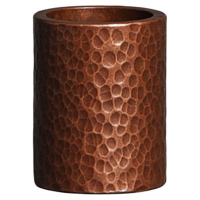 手工锤纹扳指形紫铜盖置壶盖托架