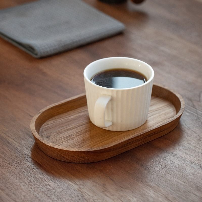 柚木托盘日式木质盘子家用茶水木实木碟盘果盘甜品点心椭圆下午茶