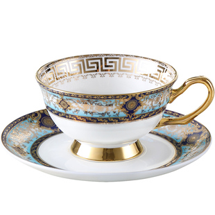 家用欧式咖啡杯套装小奢华优雅轻奢单个带勺套具杯碟组合陶瓷骨瓷