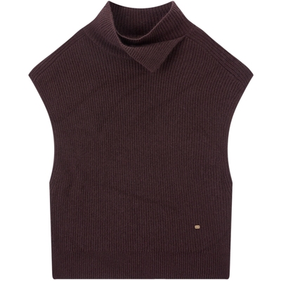 【商场同款】太平鸟 兔毛混纺堆堆领摩登通勤针织背心A1EFF4446