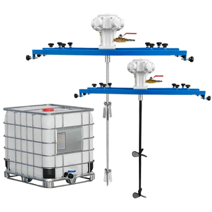 防爆型1000L搅拌机油漆涂料横板式工业化工气动分散IBC吨桶搅拌机