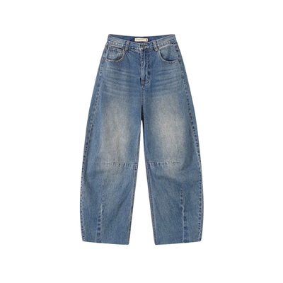 中和休闲复古弯刀牛仔裤女