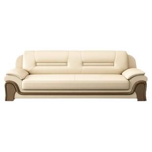 办公沙发商务简约现代客厅大厅酒店接待办公室真皮三人位茶几组合