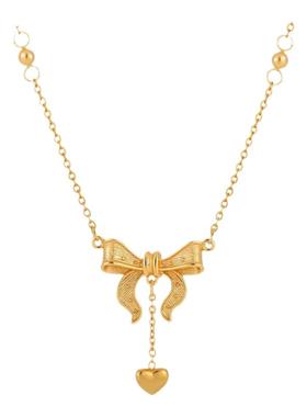 珩钻锁骨链女在逃公主项链蝴蝶结吊坠金锦鲤锁轻奢不掉色正品时尚