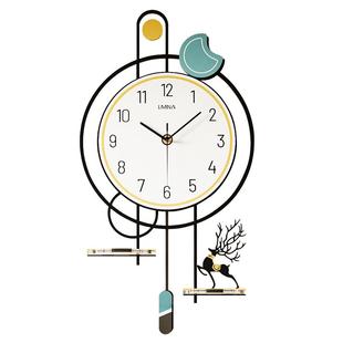 艾梦娜挂钟客厅2025新款简约现代石英钟艺术创意个性钟表装饰画