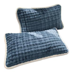 秋冬加厚兔毛绒枕套一对装家用珊瑚绒枕头套高级感加绒枕芯内胆套