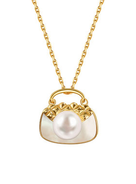 S925纯银银项链白贝母防过敏小众