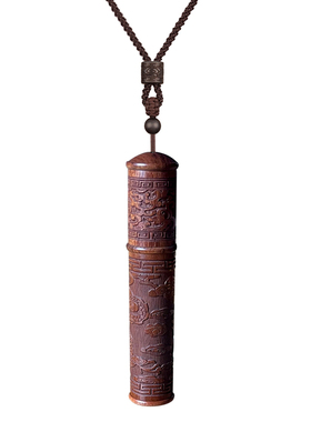 符保护套酸枝木空心吊坠可打开