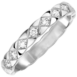 Wearring 小香风经典菱格镶钻锆石戒指情侣 欧美大牌复古指环ins