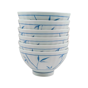 景德镇陶瓷碗家用2026新款高颜值吃饭的碗一级高温瓷釉下彩5寸碗6