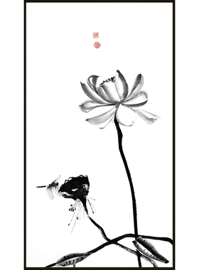 起贝新中式风门口免钉免打孔挂画
