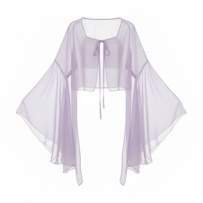 宽松飘逸成人网纱开衫舞蹈服