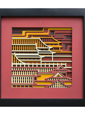 梯木叠雕创意小摆件乔迁新居礼品