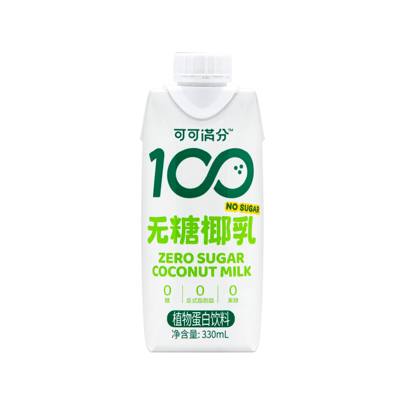 可可满分无糖椰乳330ml*6瓶装椰奶0果糖椰汁植物蛋白椰子奶饮料