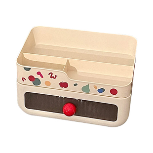 多巴胺化妆品桌面收纳盒大容量多层护肤品高级感台面抽屉式置物架