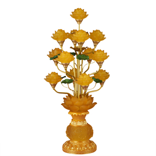 2026年新款大型led七彩七色琉璃莲花灯佛前供灯观音菩萨殿前 佛堂