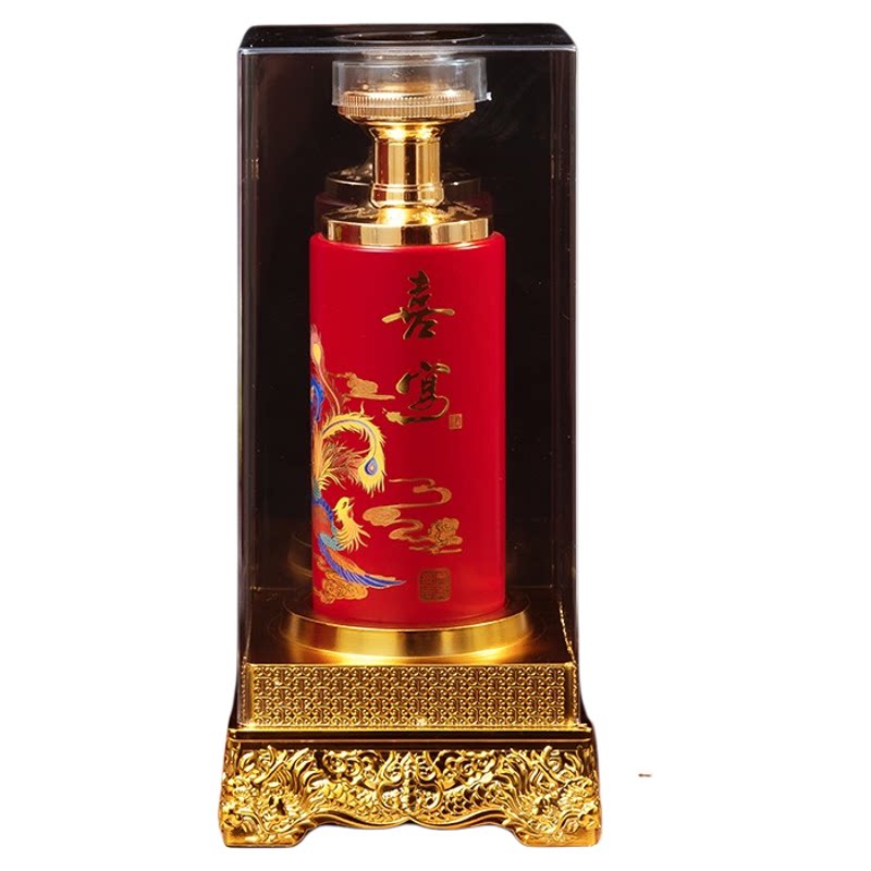 酒瓶空瓶结婚专用酒壶家用高档密封红色玻璃瓶全套定制500ml包邮