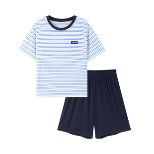 这件很舒服~男童夏莫代尔套装短袖短裤休闲两件套青少年睡衣薄款