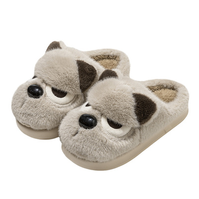 奶凶小狗儿童棉拖鞋女孩冬季室内