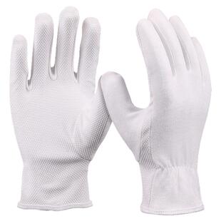 10双装，白手套防滑点纯棉礼仪演出文玩作业司机盘珠棉布白色手套