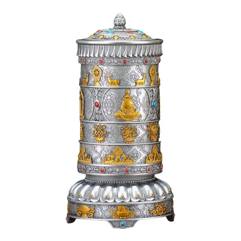 藏村树脂电动转轮藏式客厅装饰品