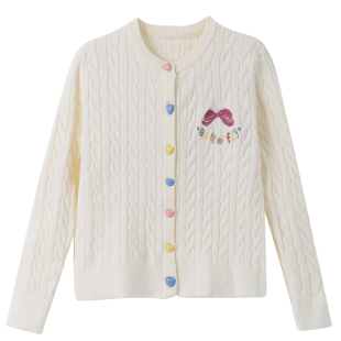 女童开衫针织毛衣外套2026新款春季儿童韩版洋气上衣女孩外搭春秋