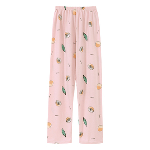 睡裤女秋季纯棉长裤宽松大码全棉月子家居裤针织厚款薄款春夏冬季