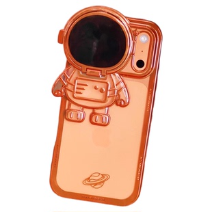 新款17e宇航员适用iphone17promax手机壳星宇橙苹果17pro橙色潮牌16简约15太空人14镜头全包防摔13硅胶12透明