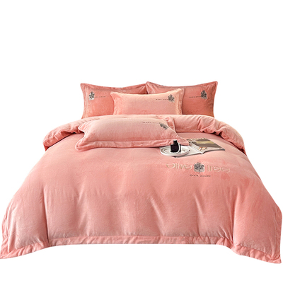 恒源祥2025新款牛奶绒加厚四件套