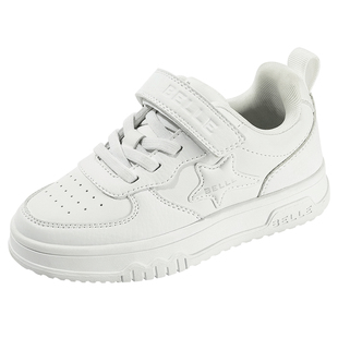 百丽童鞋时尚百搭小白鞋秋季新款舒适软底低帮板鞋男童女童学生鞋