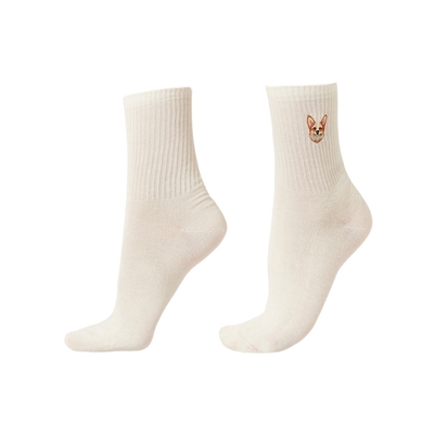 CALZEDONIA卡泽意袜26春夏新女可爱宠物犬罗纹短袜中筒袜DC0637