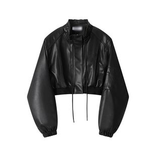 2025年春季新款时尚百搭短款皮衣外套宽松显瘦休闲潮流复古上衣女