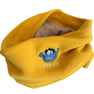 男童摇粒绒围脖女童双层套脖宝宝防风保暖围巾柔软中大童亲子手套