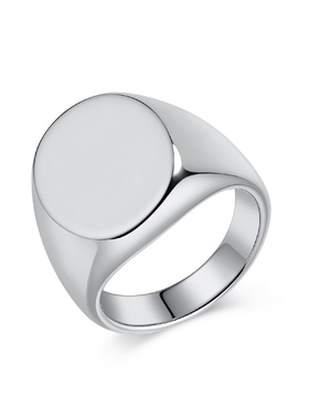 欧美简约椭圆钨钢戒指男士