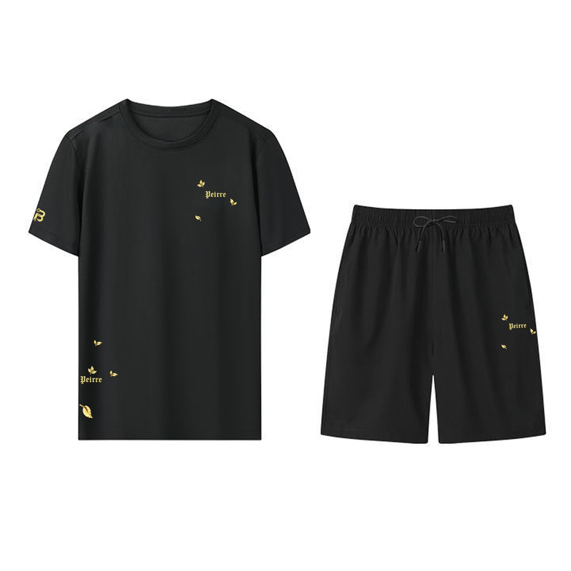 夏季套装男2026年新款冰丝短袖短裤两件套休闲夏装青年帅气两件套