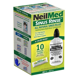 美国NeilMed洗鼻器专用家用大人洗鼻壶配高渗盐10包鼻腔冲洗器