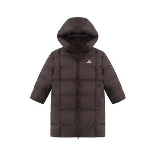 半度闲女童加长款羽绒服冬装新款洋气儿童防水连帽外套90白鸭绒潮