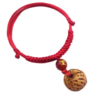 桃核胡篮木脚链金刚结女红绳玛瑙生肖本命年好运平安脚绳男可调节