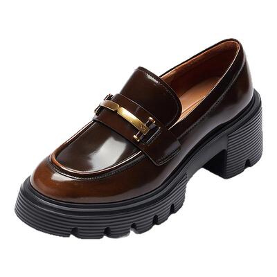 莱尔斯丹YOUNG粗跟学院风乐福鞋