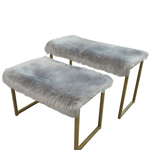 白色长毛绒地毯服装店橱窗装饰桌面布展台毯仿羊毛流水台毛毛垫子