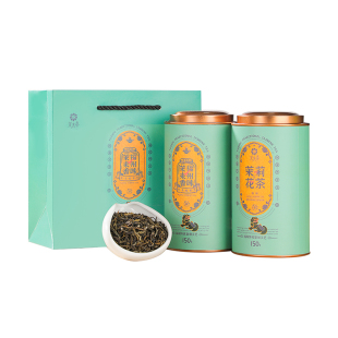 茉莉花茶2025新茶特级浓香型茶叶银毫绿茶罐装150g*2