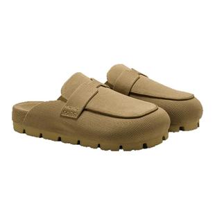 JC DAMO 2025秋季新款舒适飞织乐福穆勒拖鞋女厚底防滑面包拖鞋