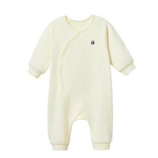 全棉时代婴儿衣服连体衣春秋装风柔棉暖绒满月男女宝宝冬季打底衣